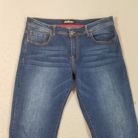 California Vintage jeans men's 38x32 low rise slim blue stretch denim pants - Picture 2 of 11